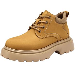 热风男鞋2025年冬季新款男士时尚休闲鞋黄色高帮工装鞋厚底爸爸鞋