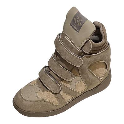 2025年秋季新款复古厚底内增高休闲鞋女款舒适百搭高帮鞋运动女鞋