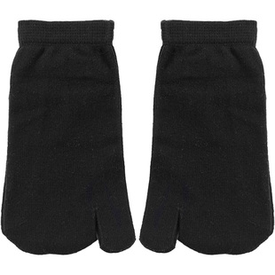 木屐袜子男夏季纯棉吸汗透气分脚趾短袜日系二趾袜人字拖袜黑白色