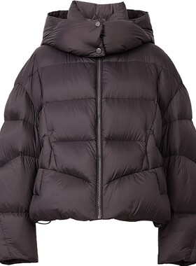 【会员专享】红袖2025冬新款女装90白鸭绒龟背廓形连帽羽绒服