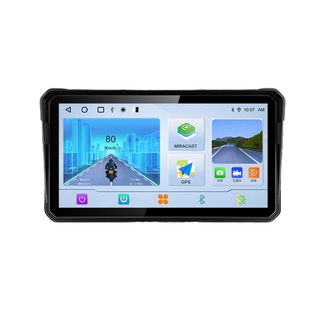 凌翰摩托车行车记录仪前后双摄高清防水防抖摄像机1080p内置高德