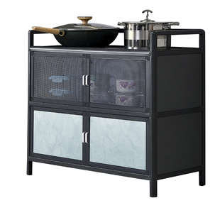 家用简易橱柜灶台柜碗柜透气多层厨房柜收纳柜置物柜阳台柜储物柜