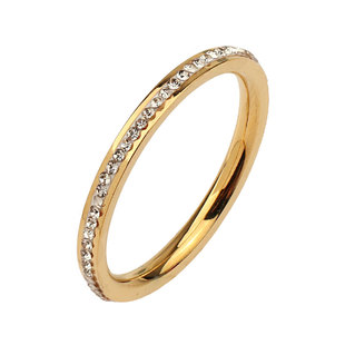 SIYUE/定制 不掉色镀18k金百搭叠戴镶钻素圈戒指日常食指戒女