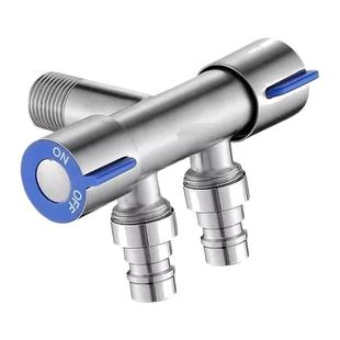 不锈钢三通角阀一进二出水龙头双开关一分二双控洗衣机马桶带喷枪