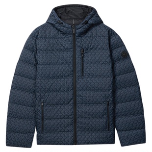 【两件折上折】MICHAEL KORS MK 男士轻薄拉链连帽羽绒服保暖外套