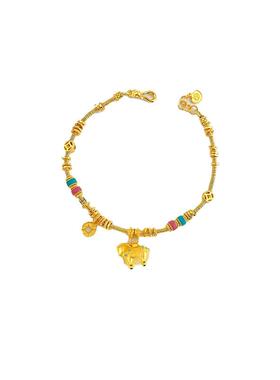 2026马年沙金珐琅彩马上有钱手链