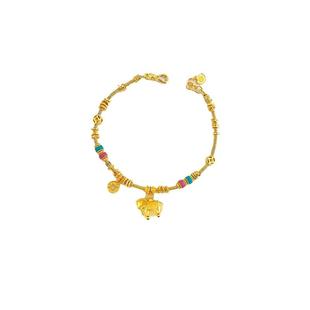 2026马年新款沙金珐琅彩马上有钱生肖唐马墩墩马跑环盘缠手链送礼