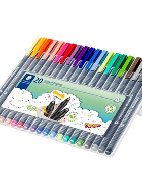 德国施德楼334 C36色彩色细字三角杆水性纤维水彩笔套装STAEDTLER
