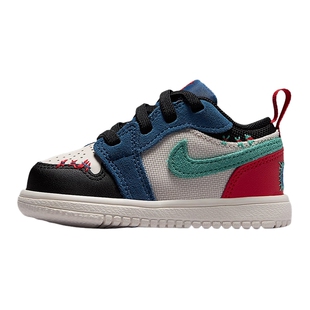 NIKE耐克男女童鞋AIR JORDAN 1拼接撞色AJ1低帮运动鞋IO2064-401