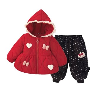 女童加绒套装秋冬2026新款洋气时髦儿童加厚冬装女宝宝冬季两件套