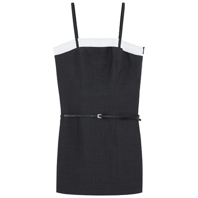 bebe夏季新款金属饰吊带连衣裙