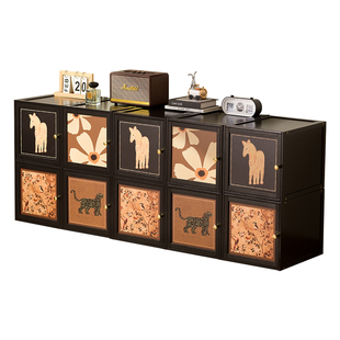 电视柜客厅2025新款家用中古风落地电视机柜子组合小户型实木卧室