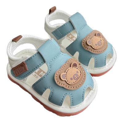 夏季宝宝学步鞋小月龄婴儿防滑软底幼童凉鞋1-2岁男女卡通叫叫鞋