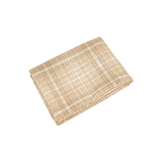 细腻90羊毛浅卡其格子毛呢布料外套裤子半身裙服装设计师面料A