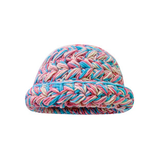 iu李知恩同款混色粗线针织帽子女秋冬季百搭保暖护耳显脸小渔夫帽