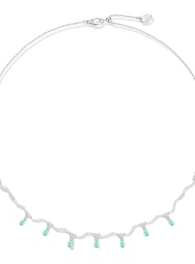 GXIAOXIAO小众百搭蓝色波浪项链