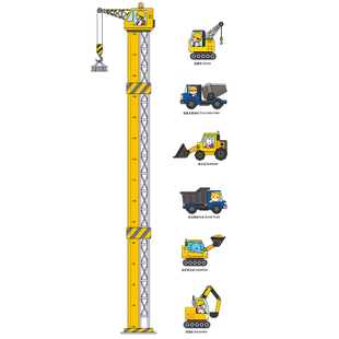 卡通量身高墙贴儿童房装饰身高贴宝宝测量身高尺贴纸可移除不伤墙