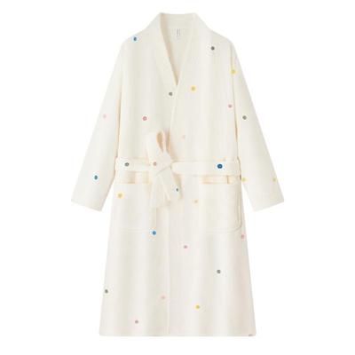 BE珊瑚绒彩色波点睡袍浴袍女冬