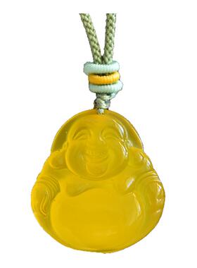 高冰玉髓弥勒佛吊坠男女项链配饰