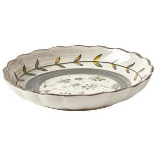 墨色曼陀罗华陶瓷米饭碗家用餐具套装2022新款高级感盘子双耳汤碗