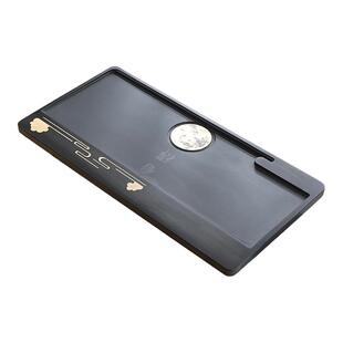 天然整块乌金石茶盘石材一体石板简约客厅茶盘侧边排水式家用茶台