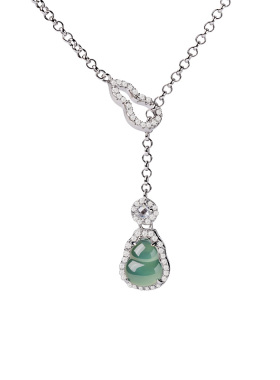 宫里上新天然冰种翡翠葫芦项链