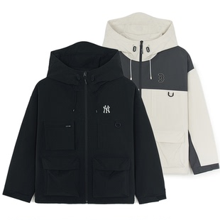 MLB张凌赫同款冲锋衣25新款男女NY防泼水运动夹克外套3AWJB0554