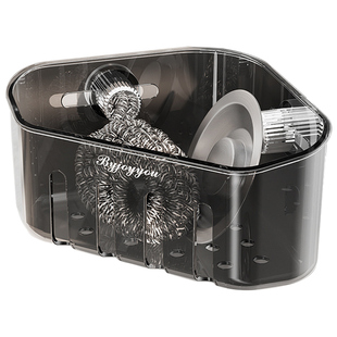 转角水槽内置物架厨房吸盘壁挂多功能抹布沥水架子水龙头收纳家用