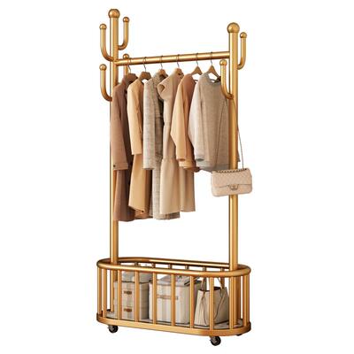 可移动轻奢落地晾晒挂衣架