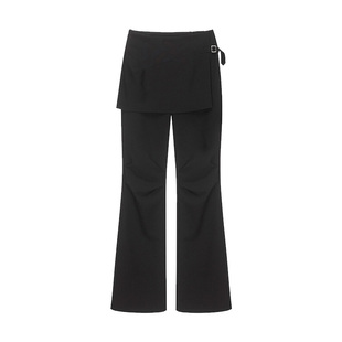 [明星同款]RAIVE超模裤2026春季女休闲裤子微喇修身假两件长裤