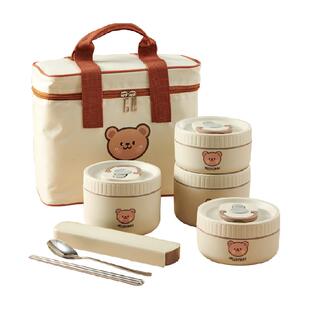 沃德百惠保温饭盒316不锈钢上班族可微波炉加热便当盒学生便携碗