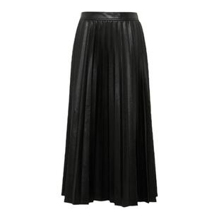 [博主同款]DVF曜石黑色仿皮革百褶半裙NK4S001