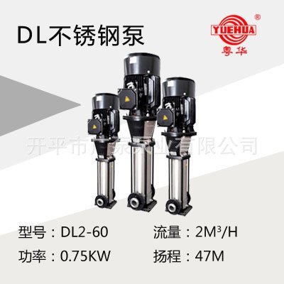 DL2-160 广东粤华不锈钢立式多级水泵大流量高扬程电动机械密封铜