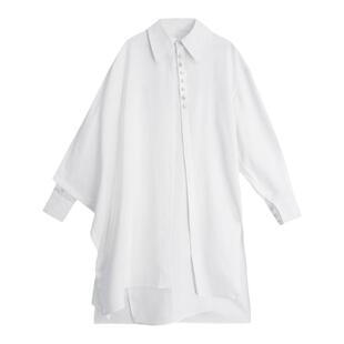 白狸 不对称长款斜襟解构设计衬衫 山谷少年独立设计师男装