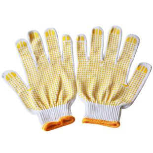 劳保手套防滑耐磨点珠点胶颗粒棉纱加厚批发工地干活劳工劳防手套