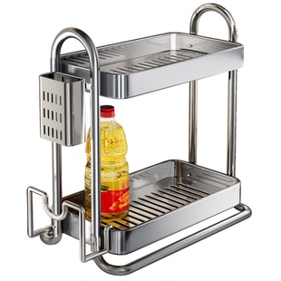 佳帮手厨房加高不锈钢置物架调料筷子菜板砧板台面多功能分层架子