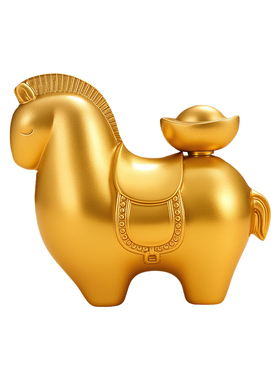 马年吉祥物黄铜马上有钱家用室内招财进宝办公室桌面商务礼品摆件
