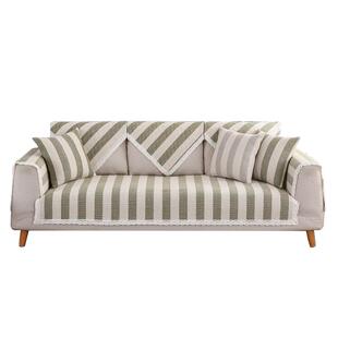 日式棉麻沙发垫子四季通用布艺亚麻编织老粗布防滑皮坐垫套罩盖巾