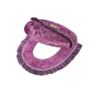 宁惠欧式套装马桶圈金钻绒马桶垫坐垫坐便套粘扣马桶套防水坐便垫