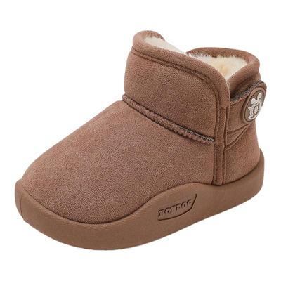 巴布豆童鞋儿童雪地靴冬季宝宝棉鞋加绒大棉男孩雪地棉女男童鞋子