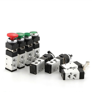 二位二通滚轮按钮式气动开关阀MOV-01/02/03A机械阀手动控制气阀