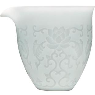 昌南玉瓷浮雕公道杯景德镇高端陶瓷分茶器高级感手工鹰嘴无耳公杯