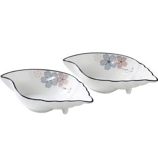 创意陶瓷盘子好看可爱的异形家用碟子不规则冷菜点心沙拉碗盘单个