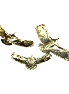 WANGWANG高桥老鹰羽毛金身全金色黄铜素金潮流情侣原宿吊坠项链