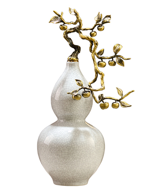 柿柿如意葫芦摆件高档招财客厅电视柜酒柜装饰品乔迁新居礼品