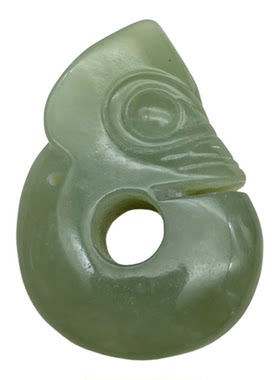 玉猪龙岫玉吊坠手把件加大玉猪龙吊坠辽宁岫玉文创配饰仿古博物