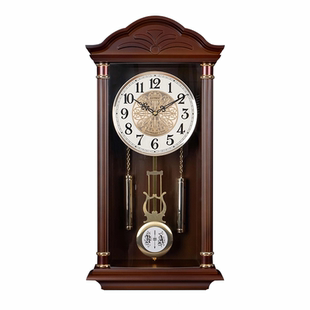 金钟宝报时挂钟客厅复古静音时钟家用装饰创意挂墙时钟现代石英钟