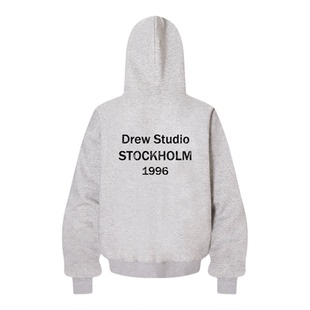drew美式潮牌1996字母印花拉链连帽卫衣男女秋冬加绒帽衫宽松上衣