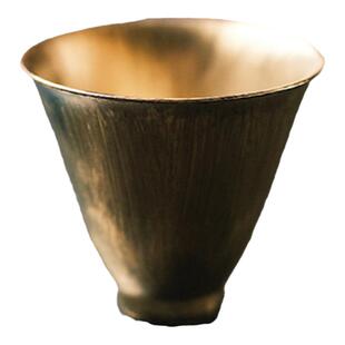 不亦室 松风程伟手作金银彩撇口品茗杯 杯垫 茶道零配