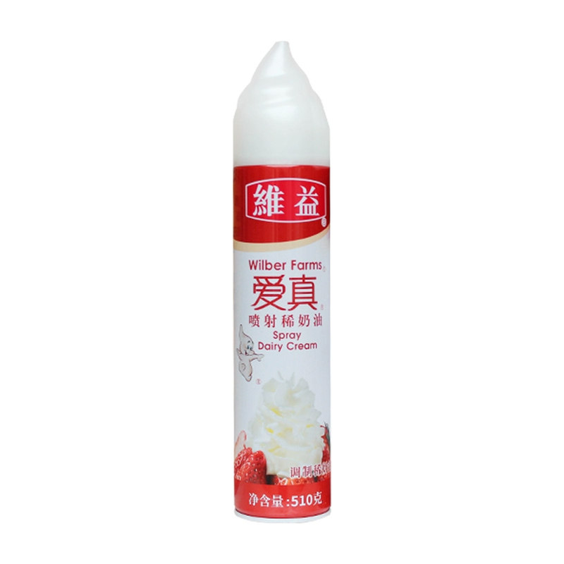 维益爱真喷射淡奶油奶茶咖啡用510g*12瓶包邮奶香浓郁免打发即用